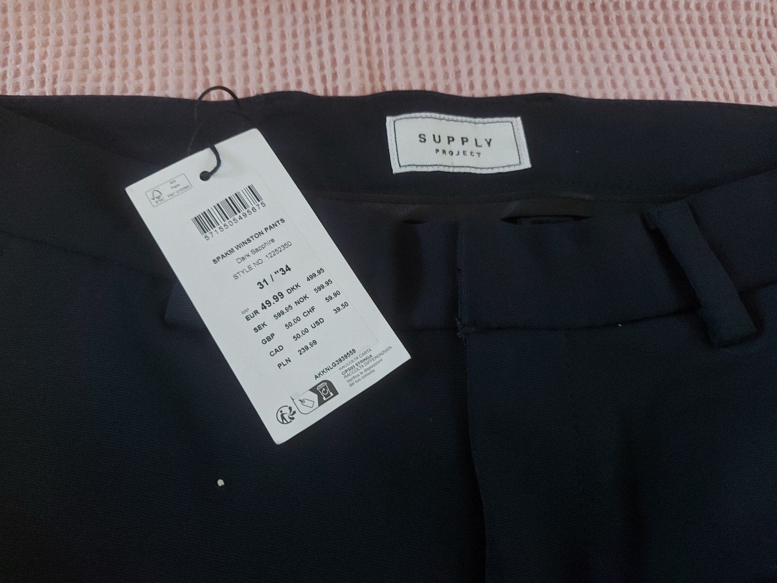 Nieuwe Supply Project Winston broek- donkerblauw- Maat 31/34, Ophalen of Verzenden, Nieuw
