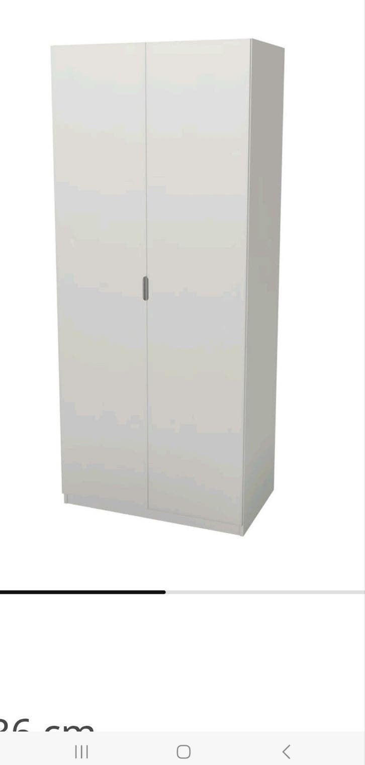 IKEA Pax Kast met 2 witte Forsand deuren en Billsbro handgre, Ophalen, Met deur(en), Gebruikt, 200 cm of meer