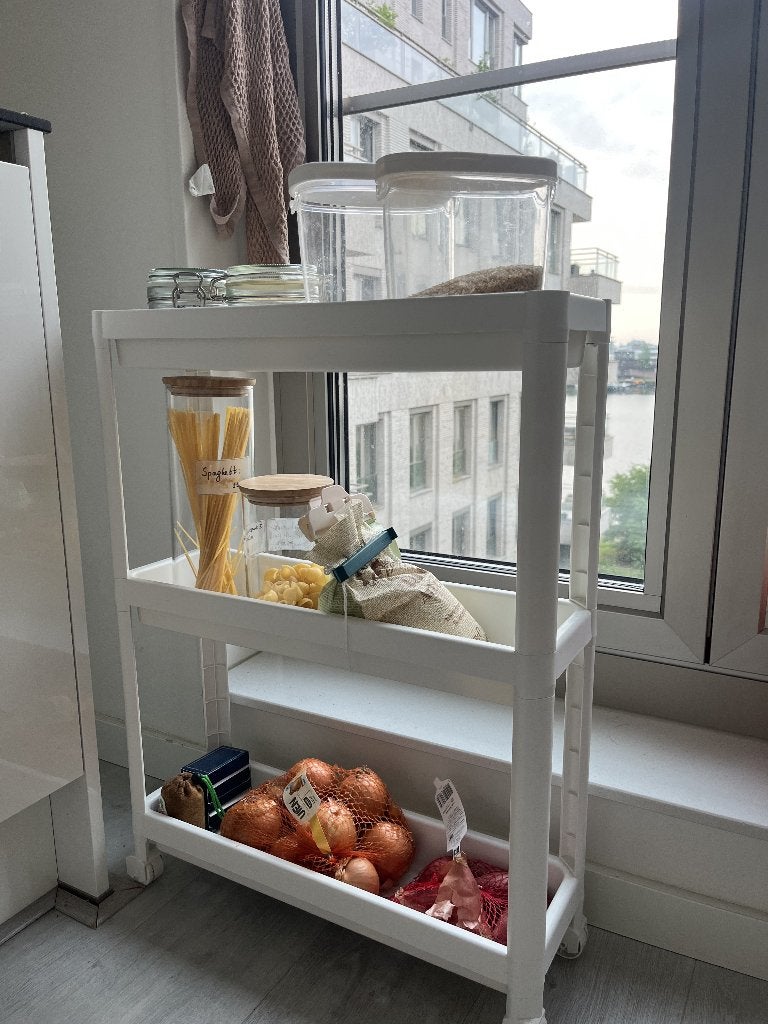 IKEA VESKEN Trolley, white, 54x18x71 cm, Ophalen, IKEA, Keukentrolley, Zo goed als nieuw