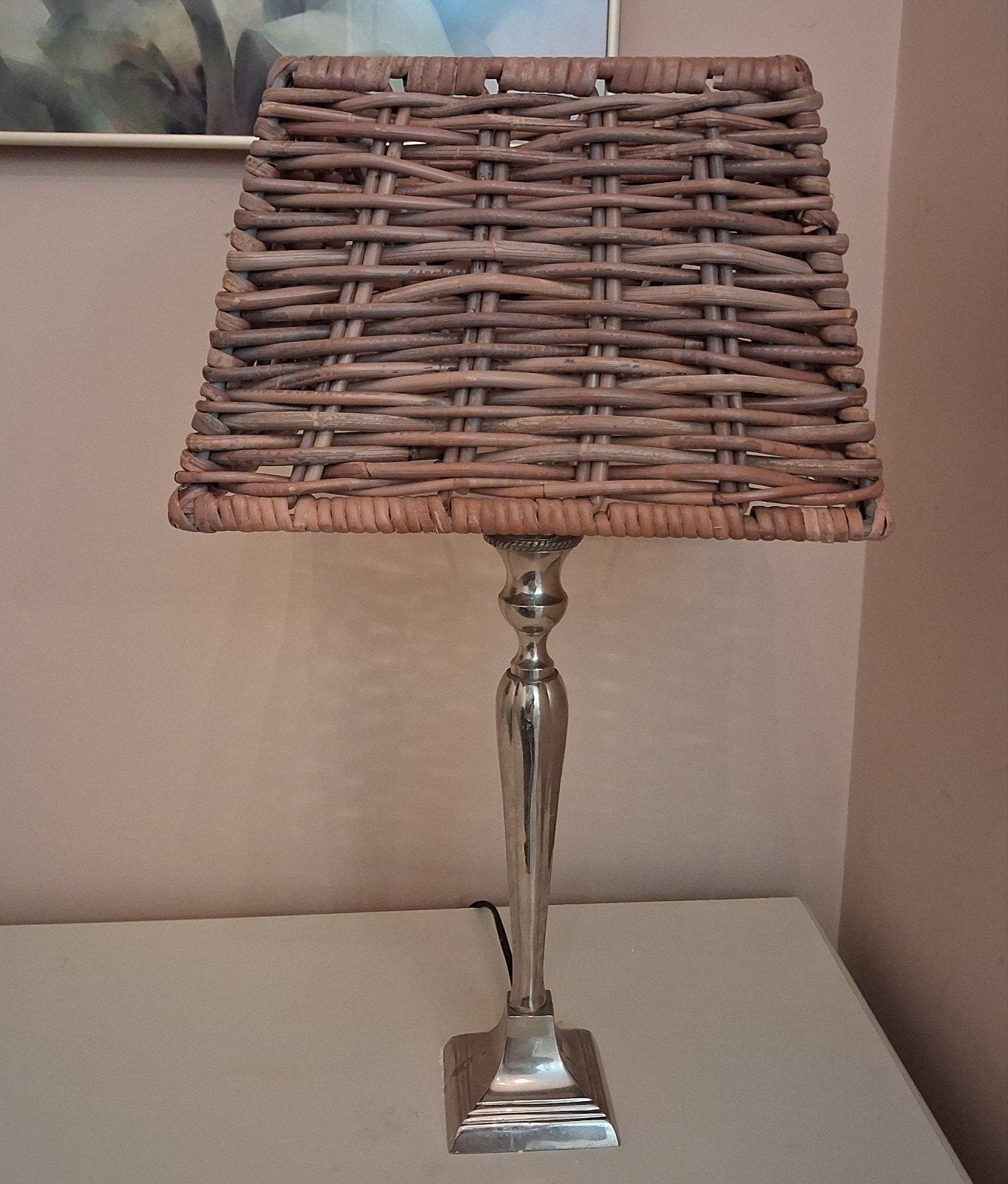 Twee mooie Rotan lampenkappen, Ophalen of Verzenden, Zo goed als nieuw, Minder dan 50 cm