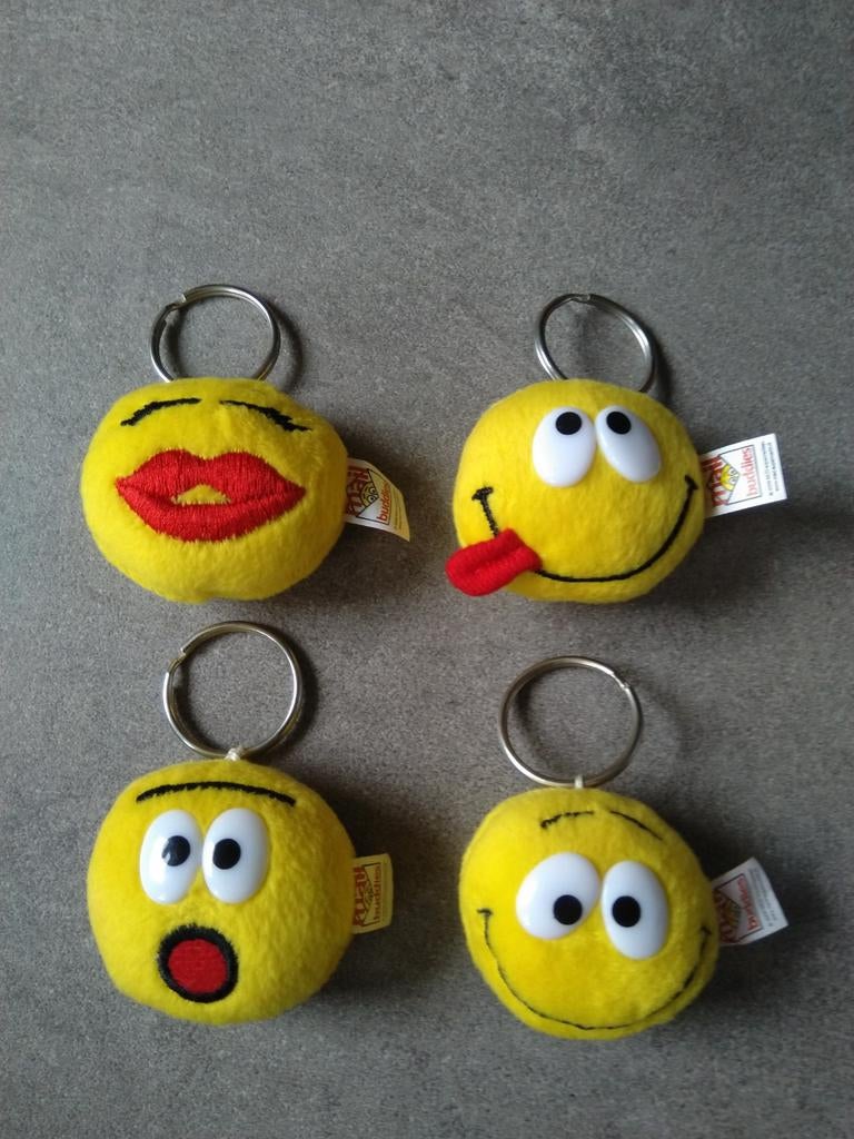 Nieuwe smiley emoticon sleutelhangers, €1,00 per stuk., Ophalen of Verzenden, Nieuw