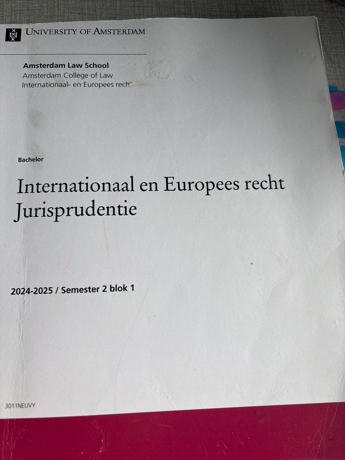 Internationaal en Europees recht Jurisprudentie UvA, Boeken, Studieboeken en Cursussen, Ophalen of Verzenden, Gamma, Gelezen, WO