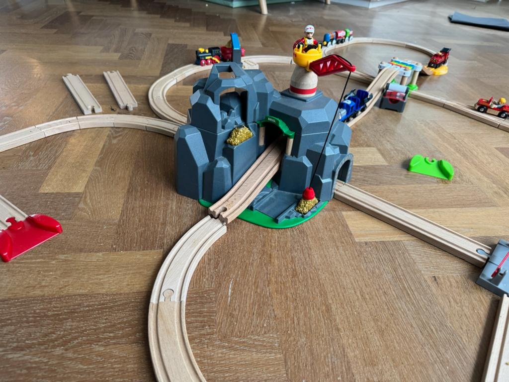 Grote Brio Houten Treinbaan Set met Accessoires, Ophalen, Gebruikt