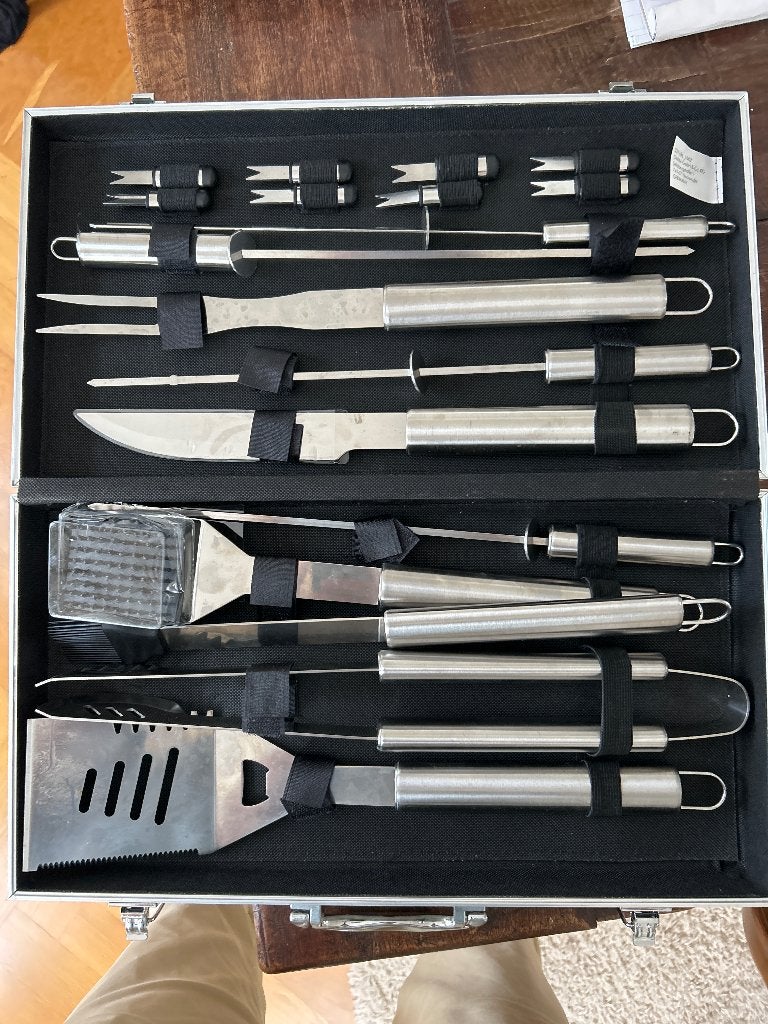 Complete BBQ gereedschapsset in aluminium koffer, Ophalen of Verzenden, Zo goed als nieuw, Weber