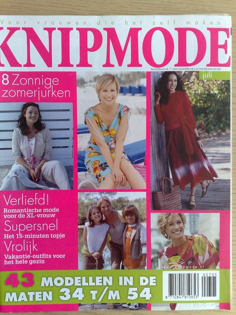 Knipmode juli nr. 7 / 2005 , o. a. grote maten, Verzenden, Vrouw, Knipmode