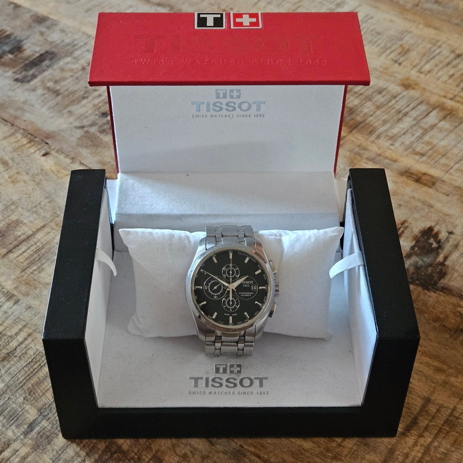 Tissot Couturier Automatic Chronograph T035627 Full set, Ophalen, Zo goed als nieuw, Leer, Overige merken