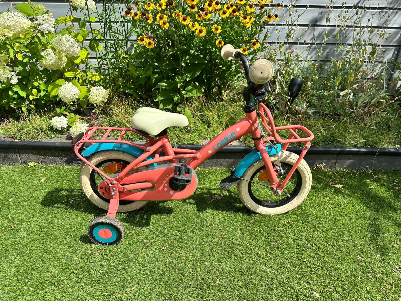 Batavus Loekie kinderfiets, Ophalen, Gebruikt, Minder dan 16 inch, Zijwieltjes