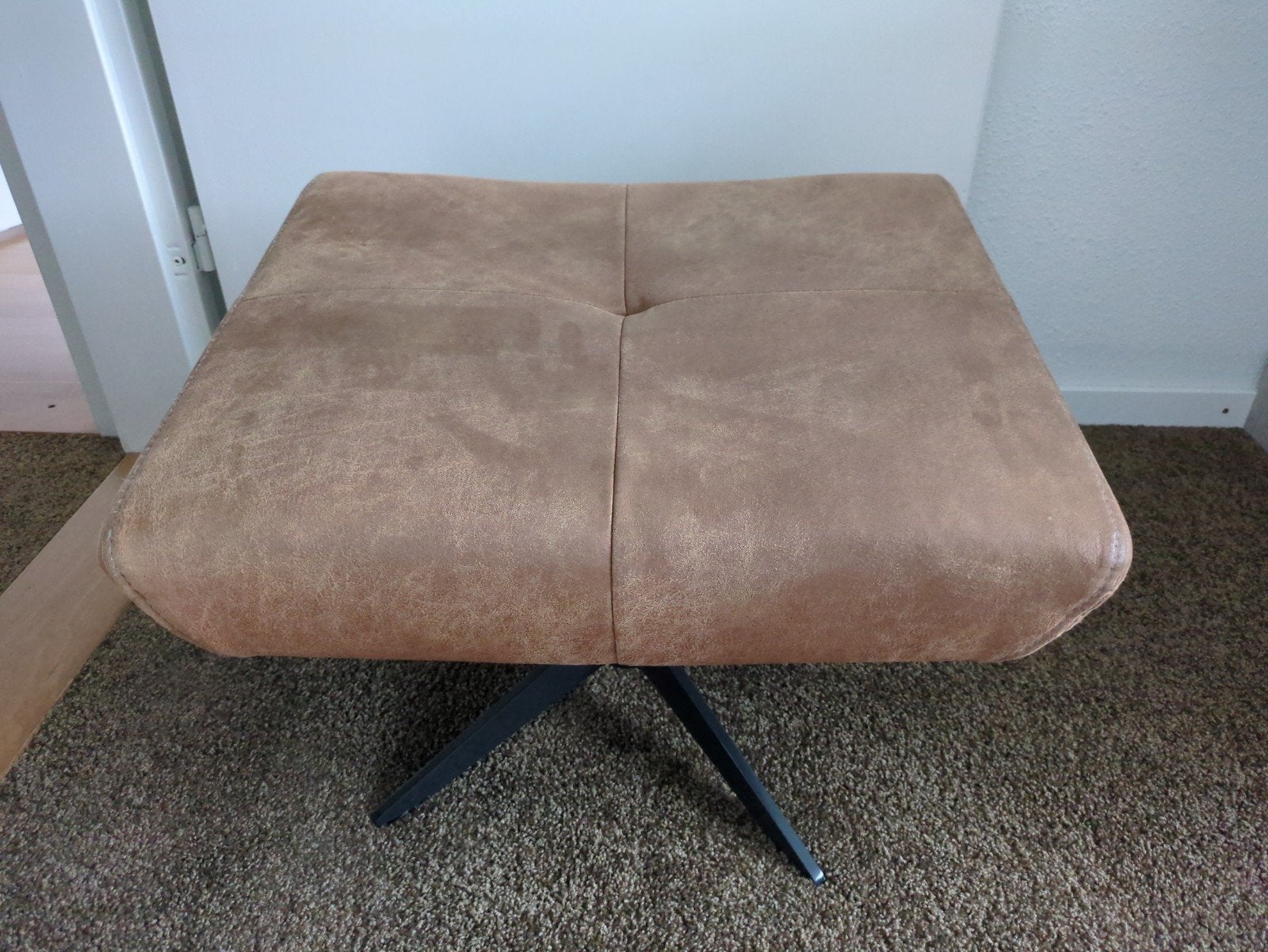 Voeten bankje/krukje, kleur cognac, Ophalen, Minder dan 50 cm, Zo goed als nieuw, Stof