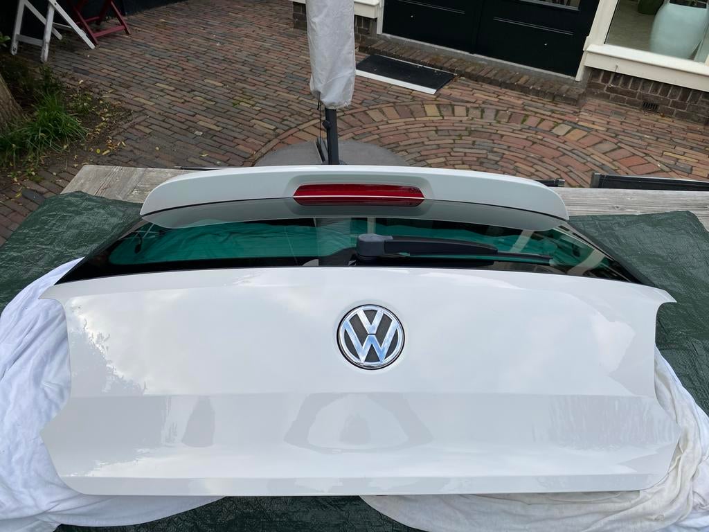 VW Polo 6R Kofferklep Wit 2012 met R-Line Spoiler, Auto-onderdelen, Carrosserie en Plaatwerk, Ophalen, Gebruikt, Achterklep, Volkswagen