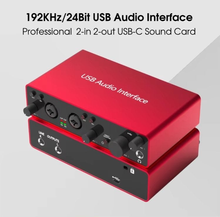 DJL Audio 192khz 24bit usb audio-interface 2 in- en 2 uitgan, Computers en Software, Geluidskaarten, Extern, ., Nieuw, Ophalen of Verzenden