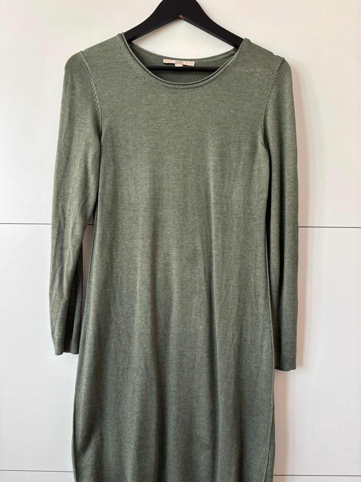 EDC Esprit Groene Gebreide Jurk Maat M, Maat 38/40 (M), Ophalen of Verzenden, Zo goed als nieuw, Boven de knie