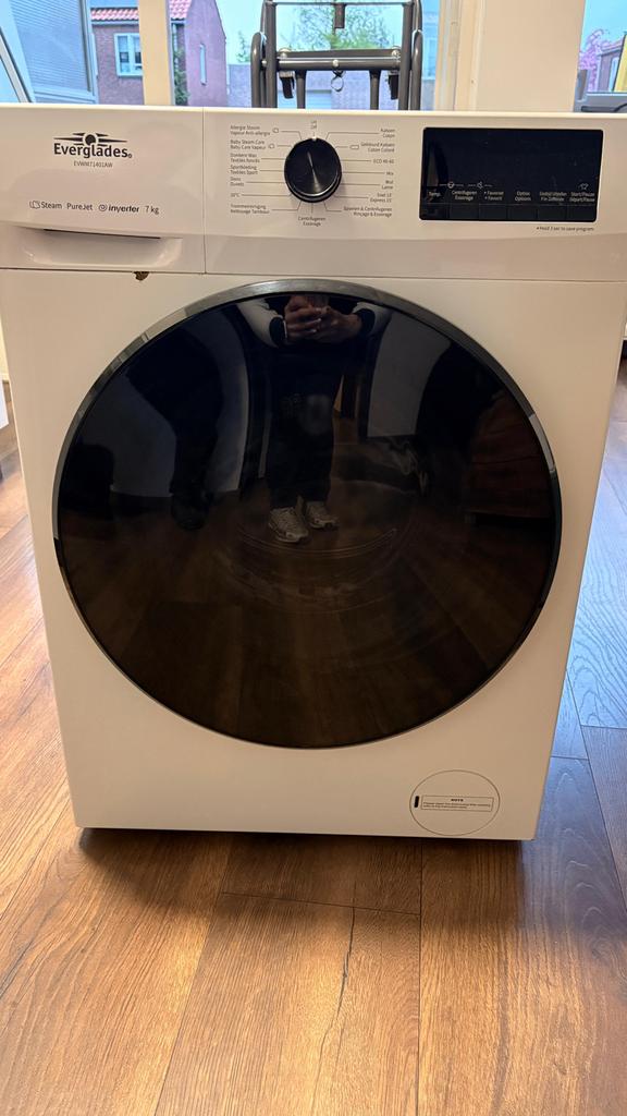 Everglades Wasmachine 7 kg, Ophalen of Verzenden, Zo goed als nieuw, Voorlader, 85 tot 90 cm