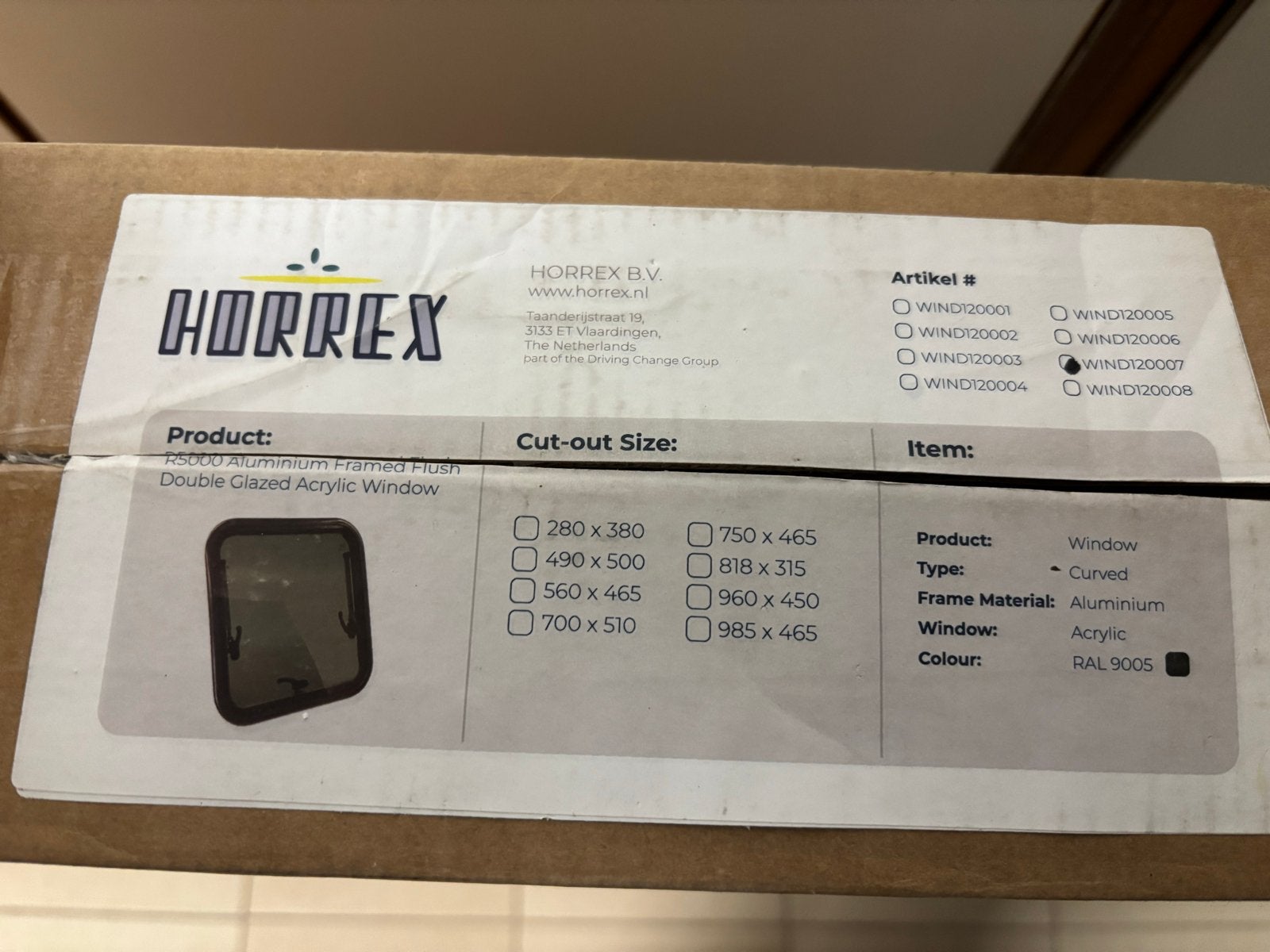 Horrex RS8000 Aluminium Raam met Dubbel Glas - Beschadigd, Caravans en Kamperen, Ophalen of Verzenden, Gebruikt
