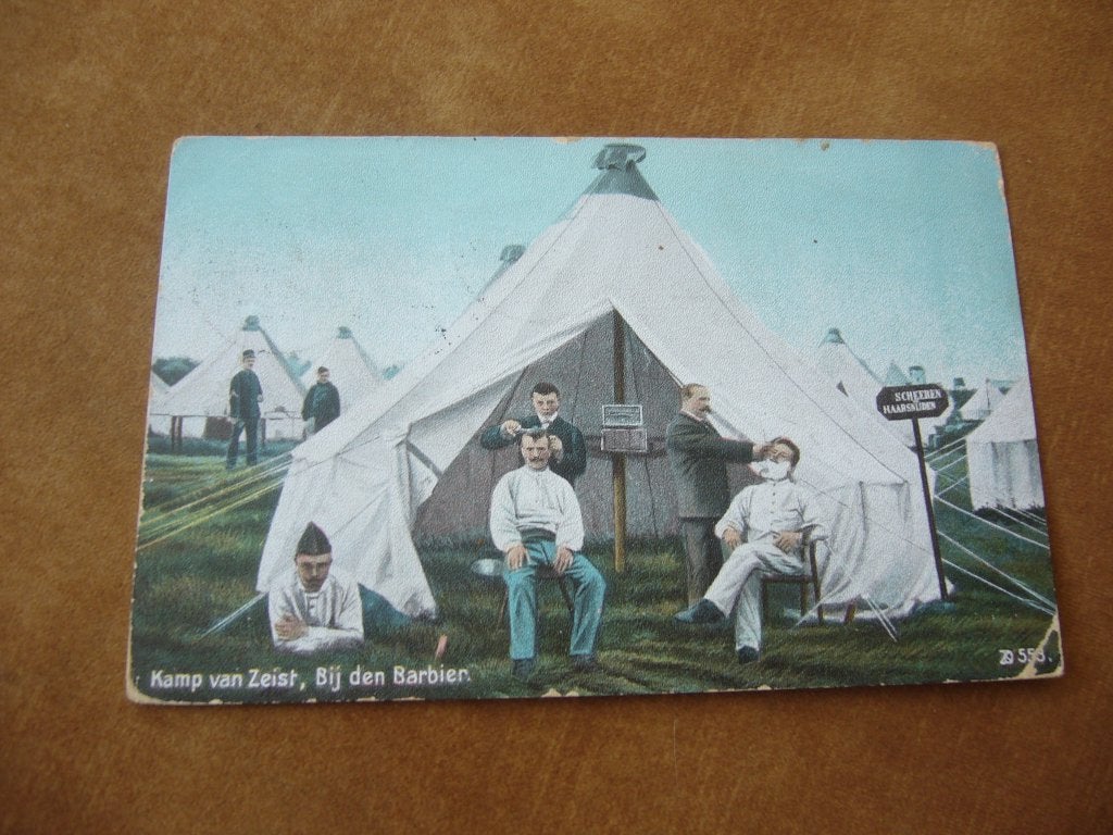 ZEIST  =  KAMP ZEIST - BIJ DEN BARBIER  BRIEFKAART  1910, Ophalen of Verzenden, Voor 1920, Gelopen, Utrecht