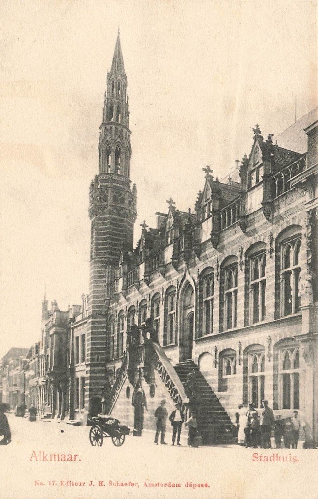 Alkmaar, Stadhuis, Ophalen of Verzenden, Voor 1920, Ongelopen, Noord-Holland