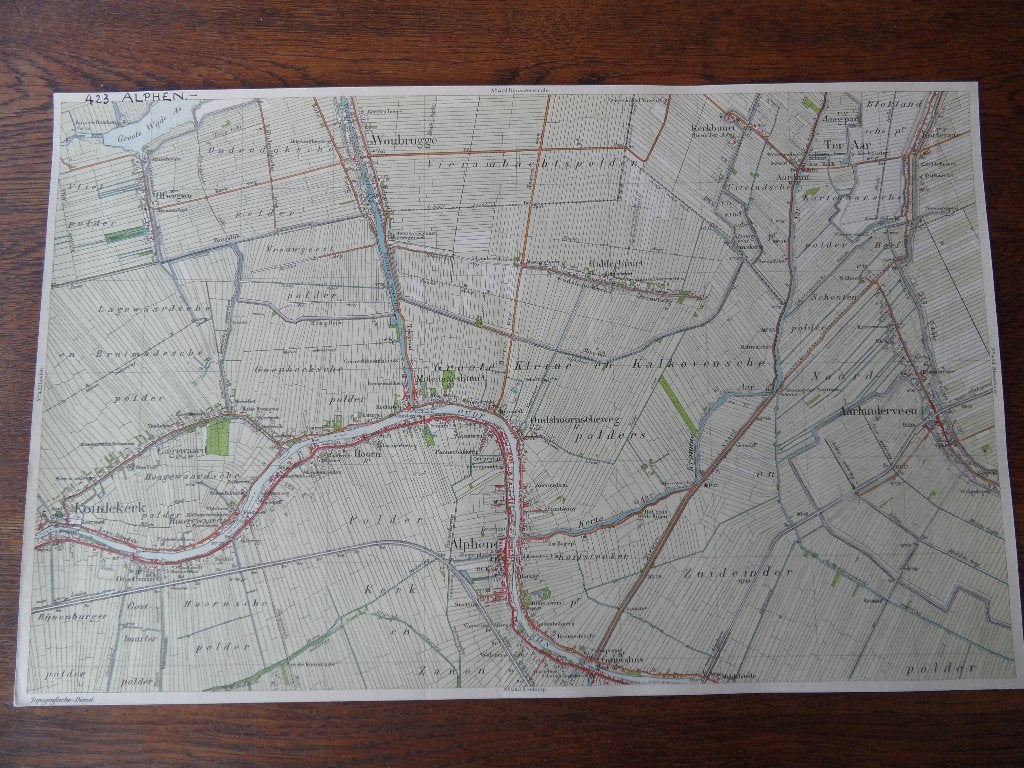 stafkaart  423  alphen  woubrugge  aarlanderveen  1880?, Verzenden