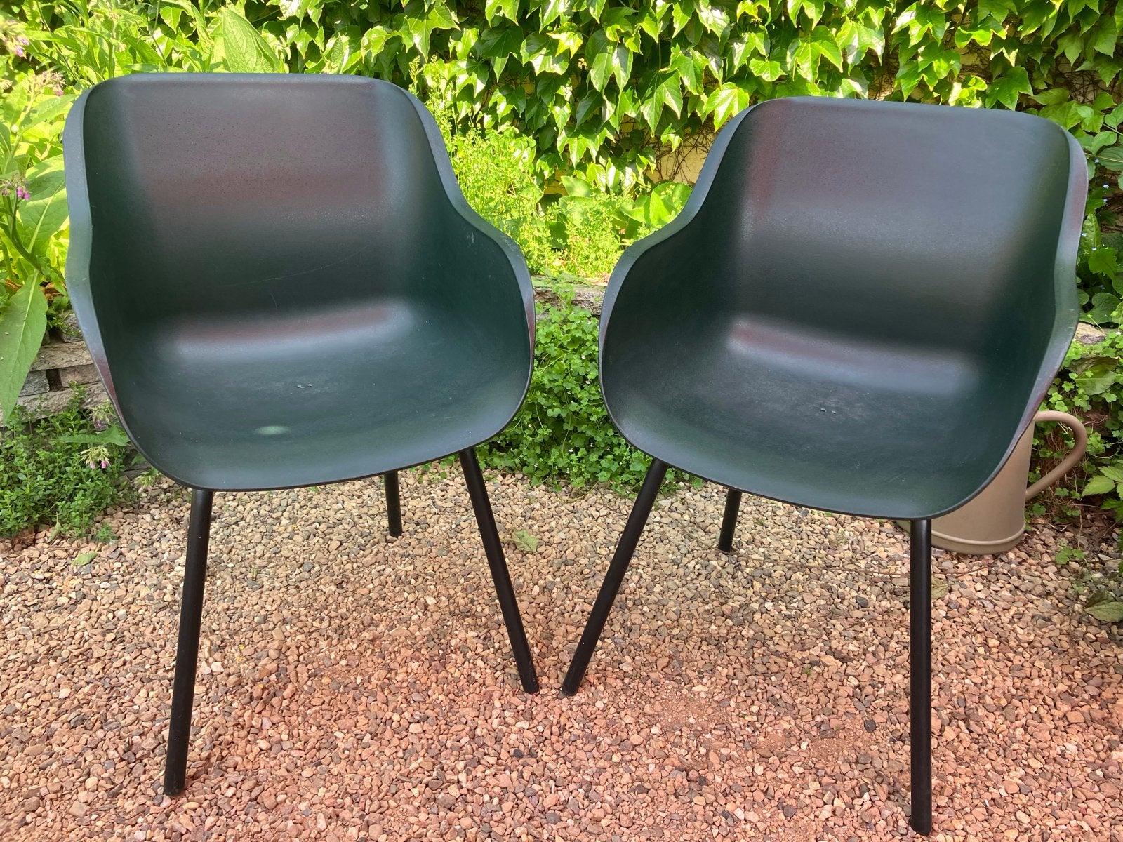 2 Hartman Sophie tuinstoelen, donkergroen. (€80.- voor set), Ophalen, Kunststof, Gebruikt, Twee