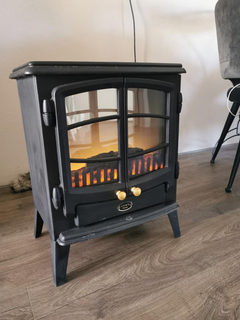 Electrisch sfeer kacheltje met vlammen en warmte, Ophalen, Gebruikt, Overige soorten, Elektrisch