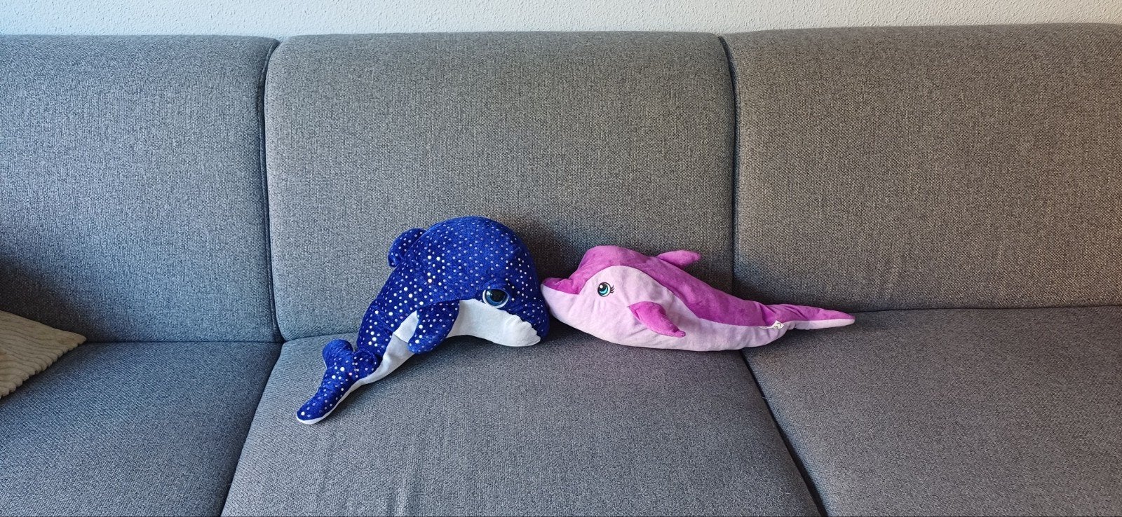 Leuke dolfijnen knuffels - blauw en roze, Ophalen, Gebruikt, Overige typen, Blauw