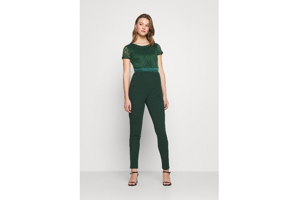 Wal G Kanten Jumpsuit Broekpak Kant Smaragd Groen, Mt. 36, Wal G, Nieuw, Ophalen of Verzenden, Maat 36 (S)