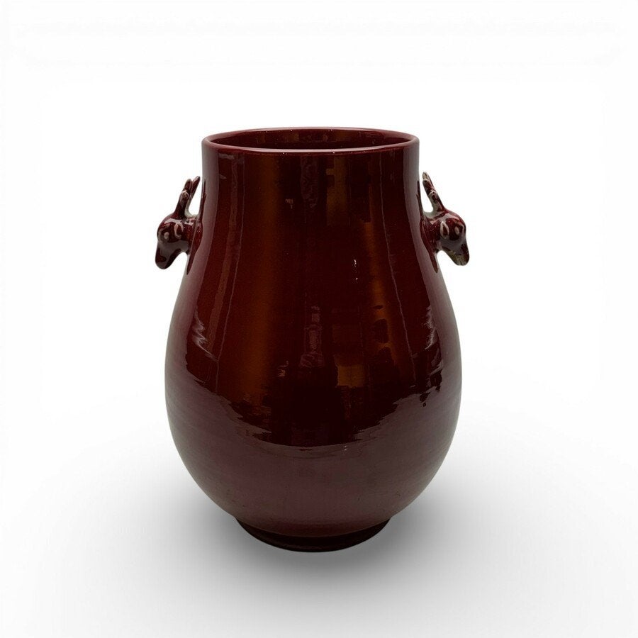 Grote 'sang de boeuf' vaas, late Qing-dynastie, circa 1900, Ophalen of Verzenden