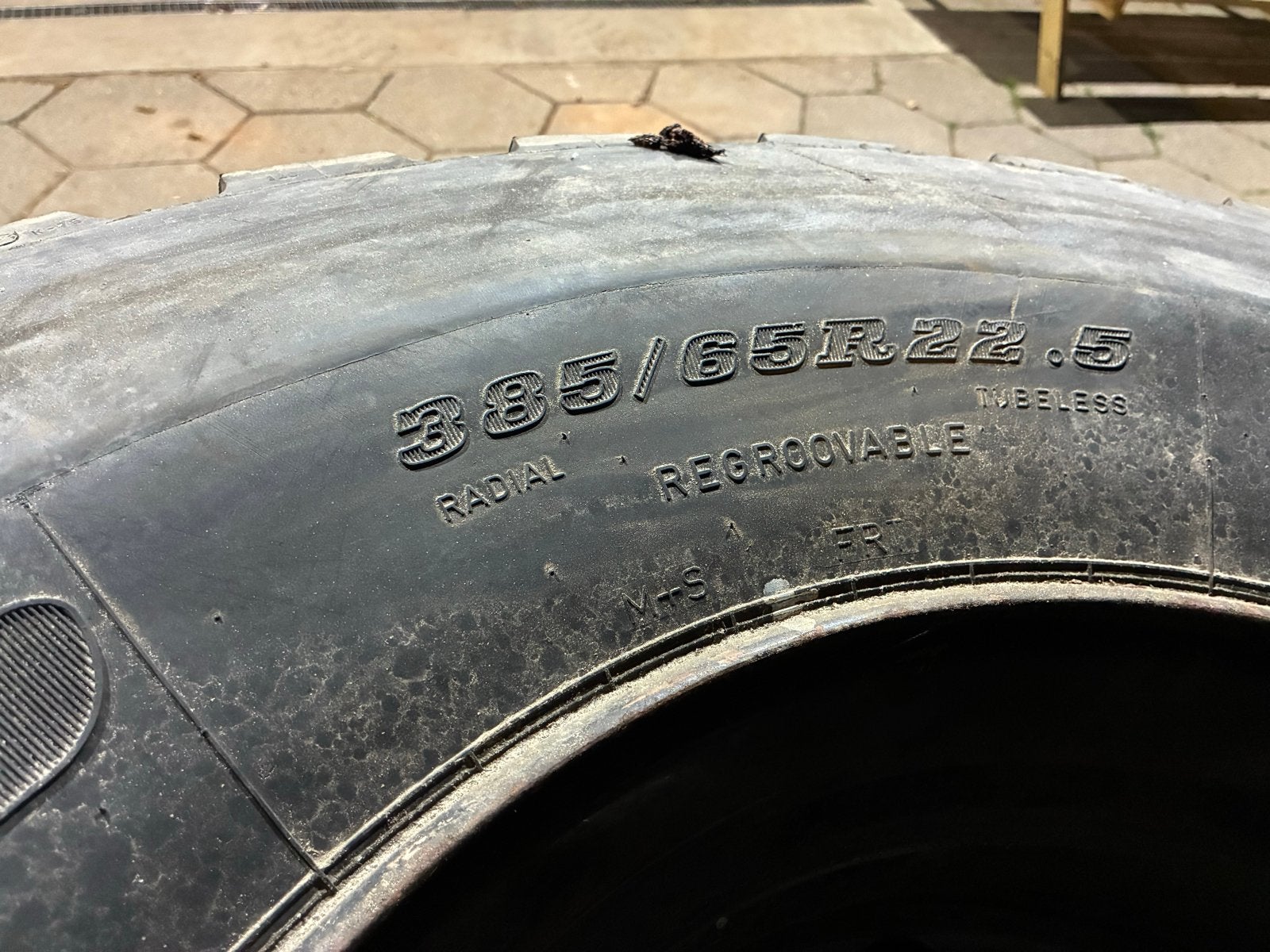 4x Dunlop 385/65R22.5 Vrachtwagenbanden met Velg, Overige, Gebruikt, Banden en Velgen, Overige maten