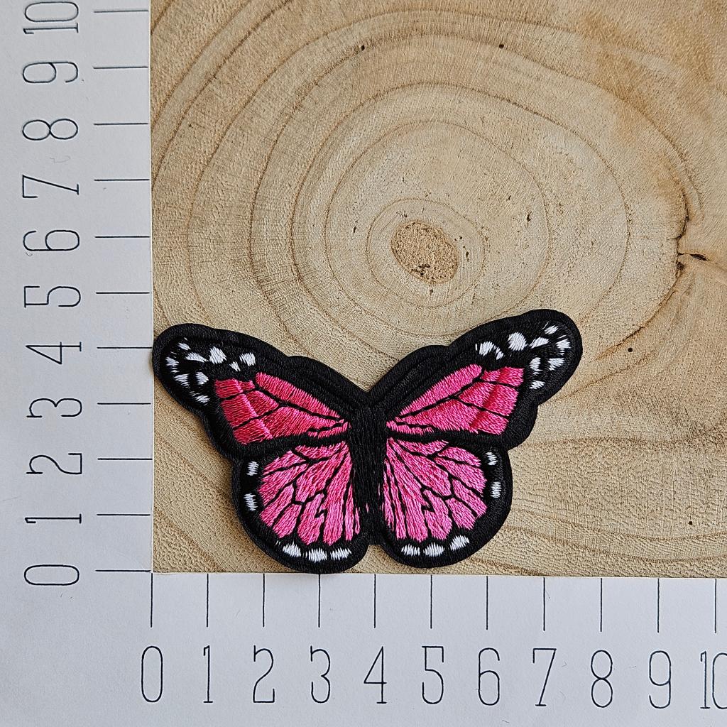 Strijk embleem applicatie Patch Vlinder Roze, D, Nieuw, Ophalen of Verzenden, D