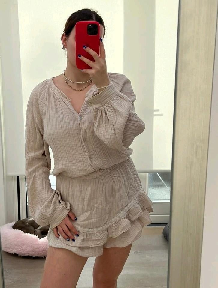 Beige katoenen playsuit maat 38, Eighty 9, Maat 38/40 (M), Beige, Ophalen of Verzenden, Zo goed als nieuw