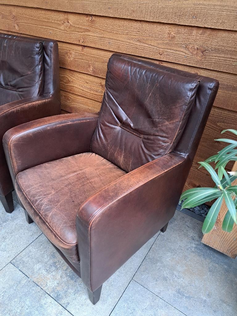 fauteuils, Ophalen, Gebruikt, Twee, Bruin