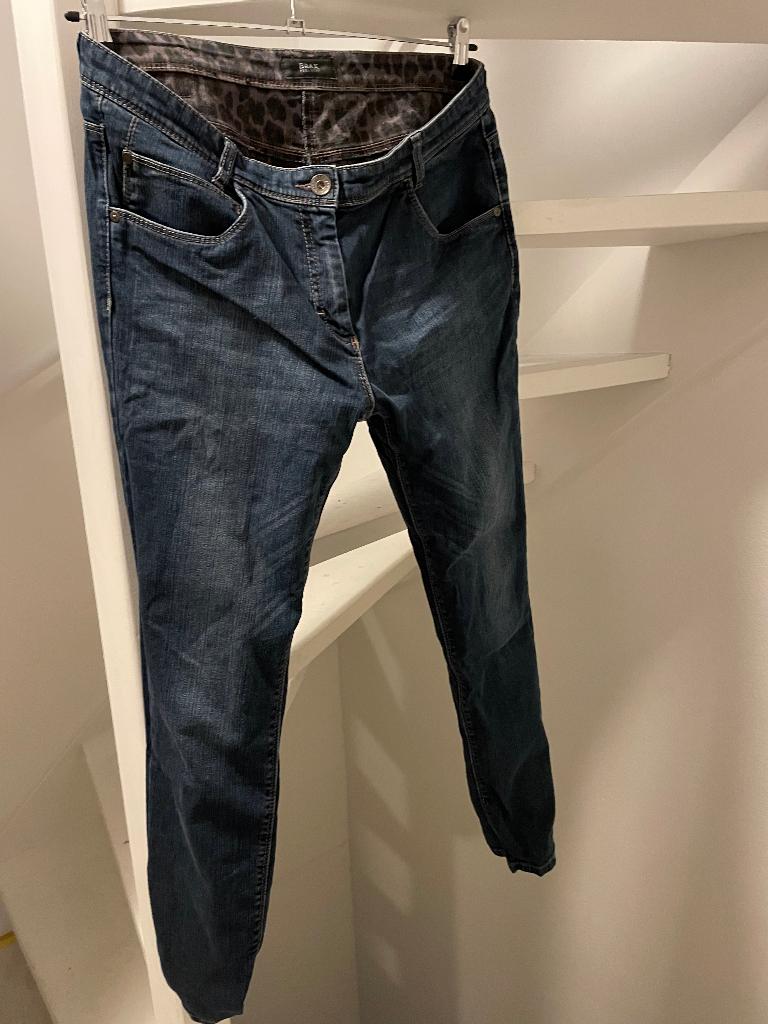 Jeans Brax maat 40 met panter print binnenkant, Maat 38/40 (M), Blauw, Zo goed als nieuw, Lang
