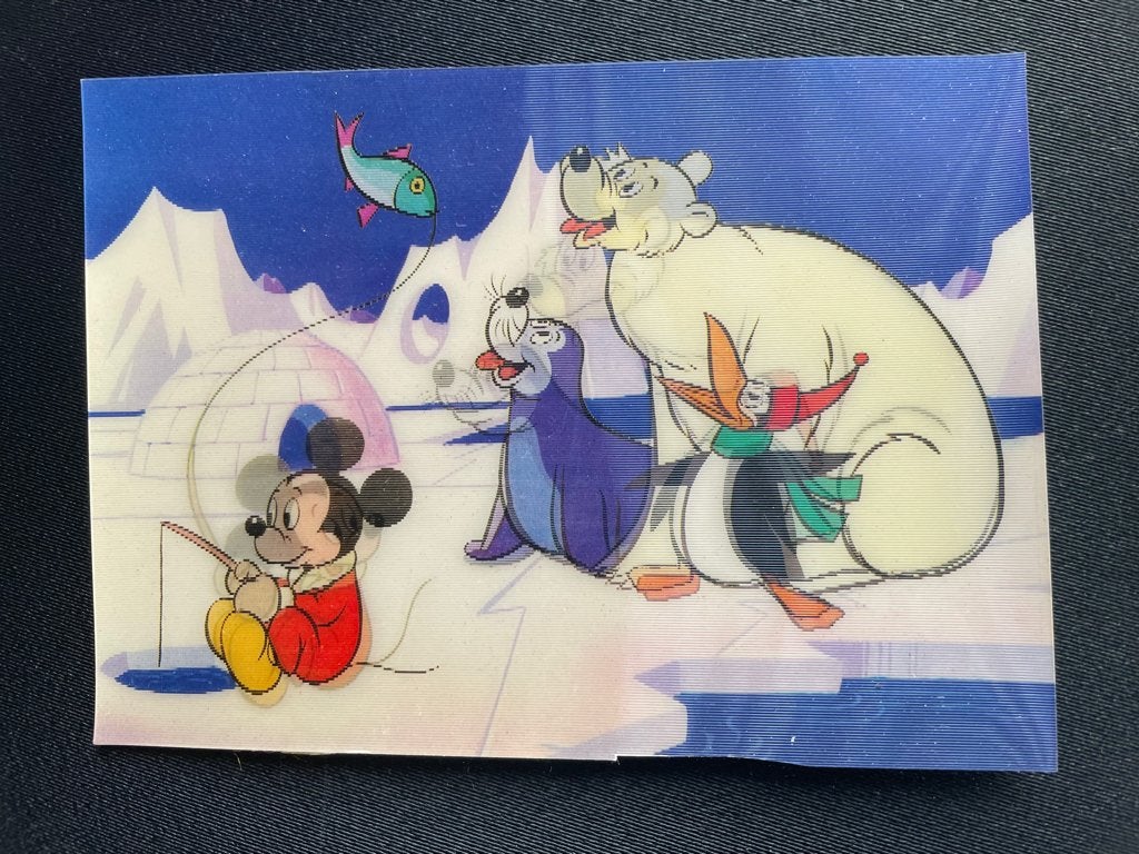 Disney 3D dieptekaart, ansichtkaart ps-203, Mickey der Fishe, Verzenden, 1960 tot 1980, Sterren en Beroemdheden