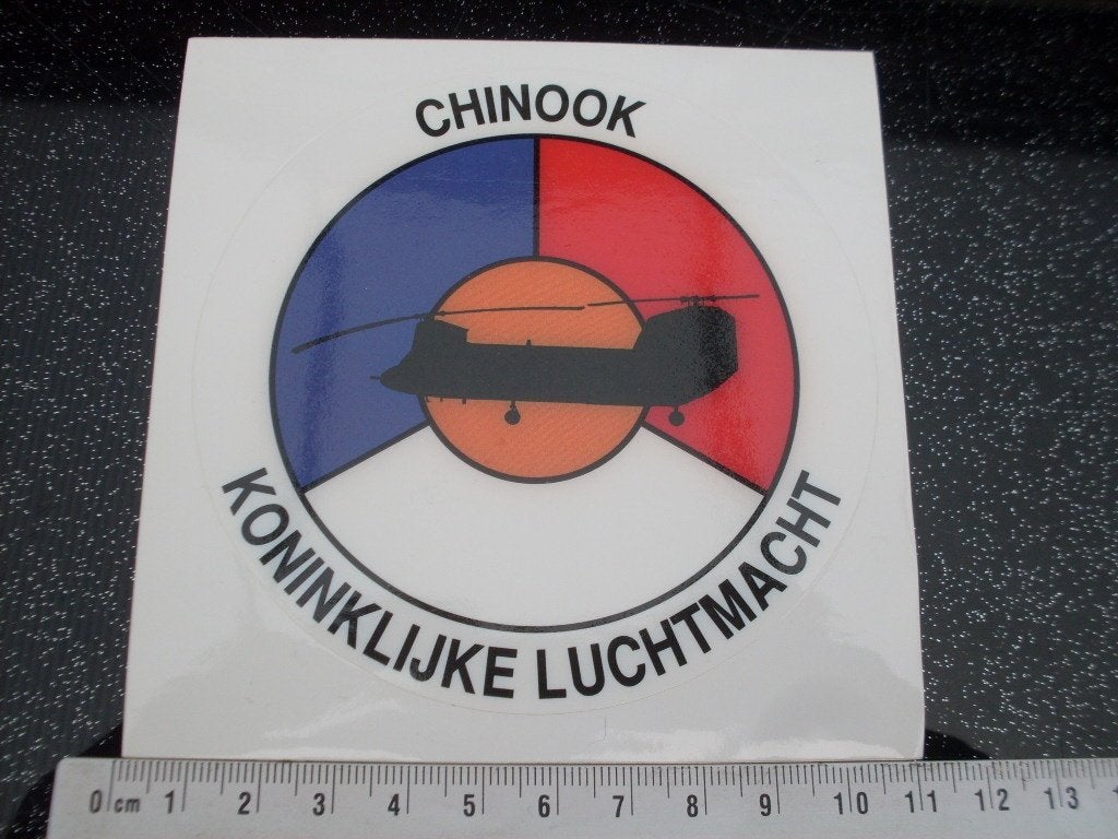 sticker chinook koninklijke luchtmacht KLu logo helikopter, Verzenden, Zo goed als nieuw, Bedrijf of Vereniging