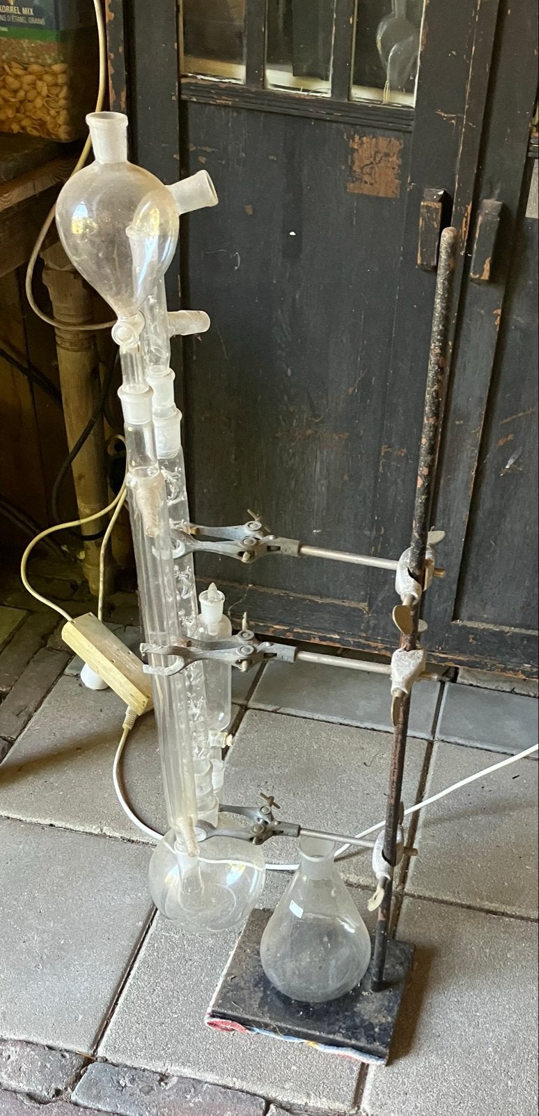 Vintage Laboratorium Destillatie Opstelling - Glaswerk, Antiek en Kunst, Ophalen