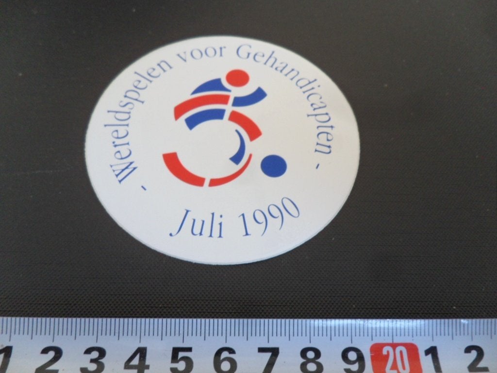 sticker Wereldspelen voor Gehandicapten Juli 1990 *, Verzamelen, Ophalen, Zo goed als nieuw