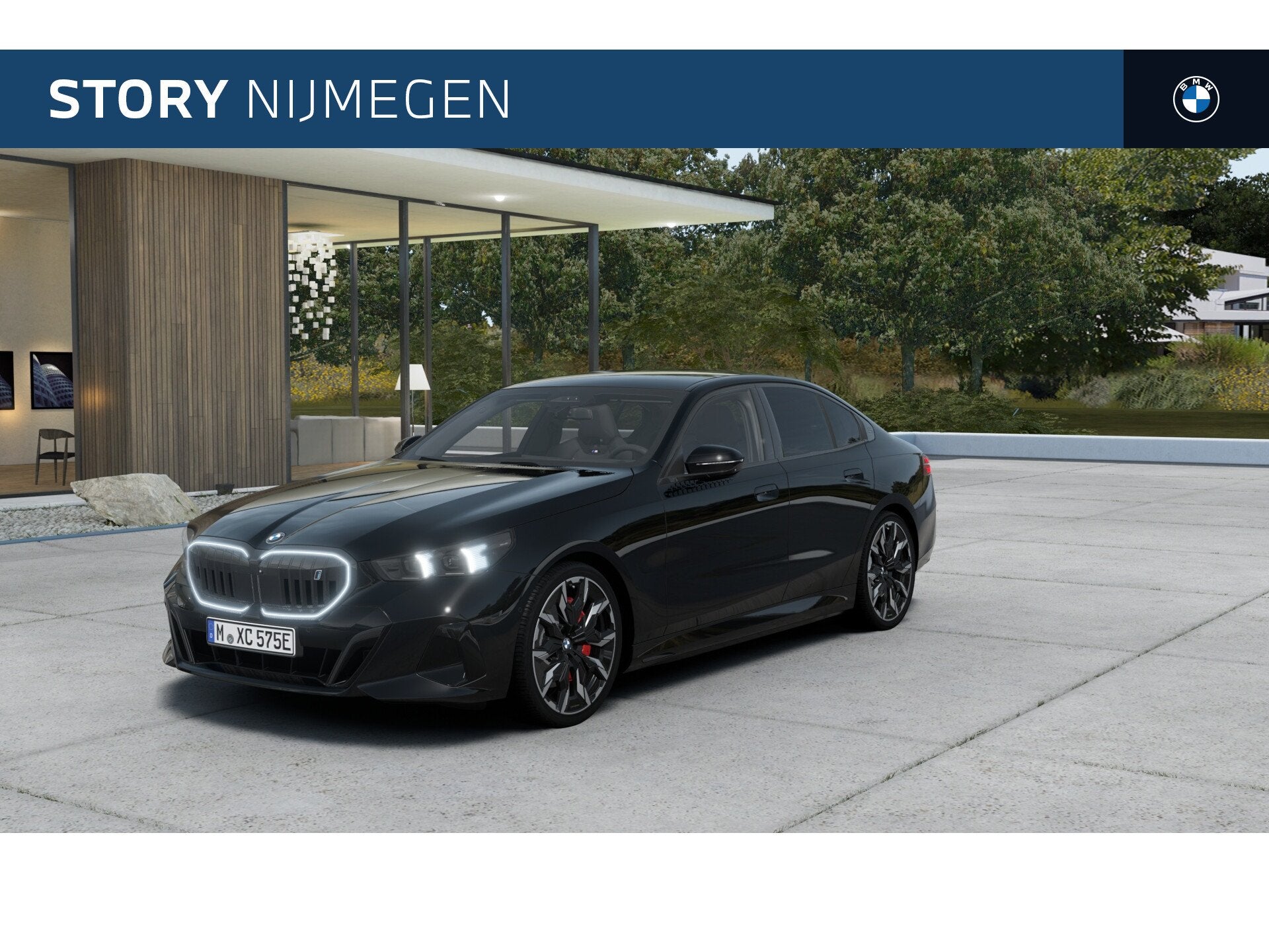 BMW i5 eDrive40 M Sport / Panoramadak / Trekhaak / Bowers &, Automaat, Achterwielaandrijving, Zwart, Zwart
