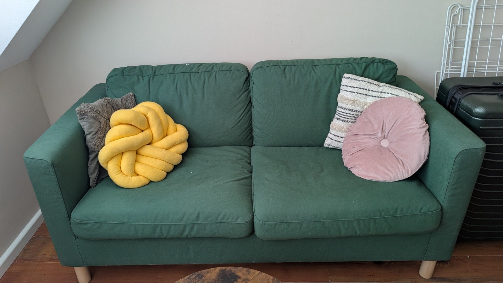 Groene tweepersoonsbank van Ikea - Zo goed als nieuw, 150 tot 200 cm, Tweepersoons, 75 tot 100 cm, Ophalen of Verzenden
