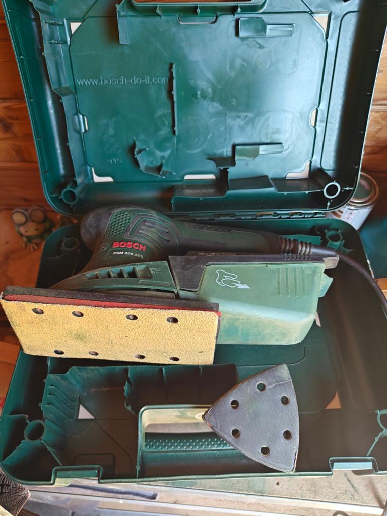 Bosch PSM 200 AES schuurmachine - Werkt nog goed!, Doe-het-zelf en Verbouw, Gereedschap | Schuurmachines, Ophalen of Verzenden
