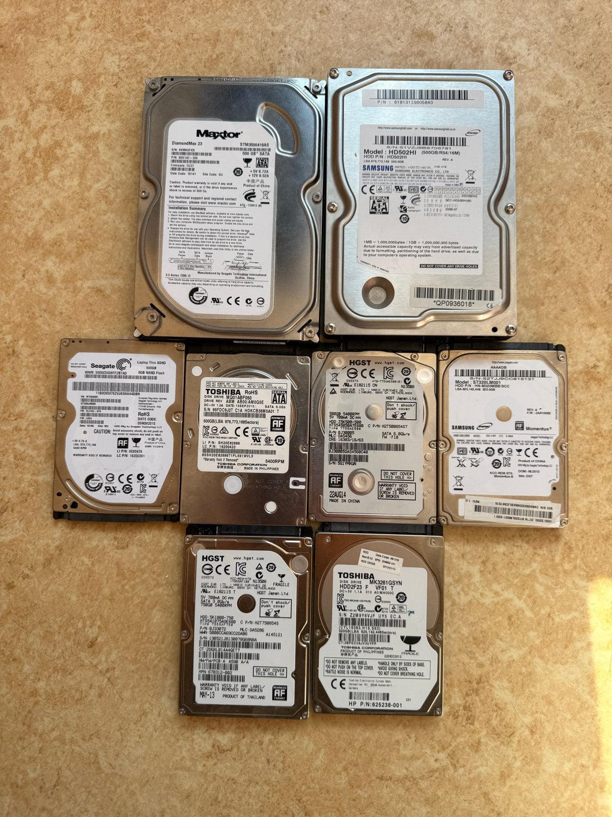 Diverse HDD's en SSD's - Intern en Extern, Computers en Software, Intern, Gebruikt, Server, Ophalen of Verzenden