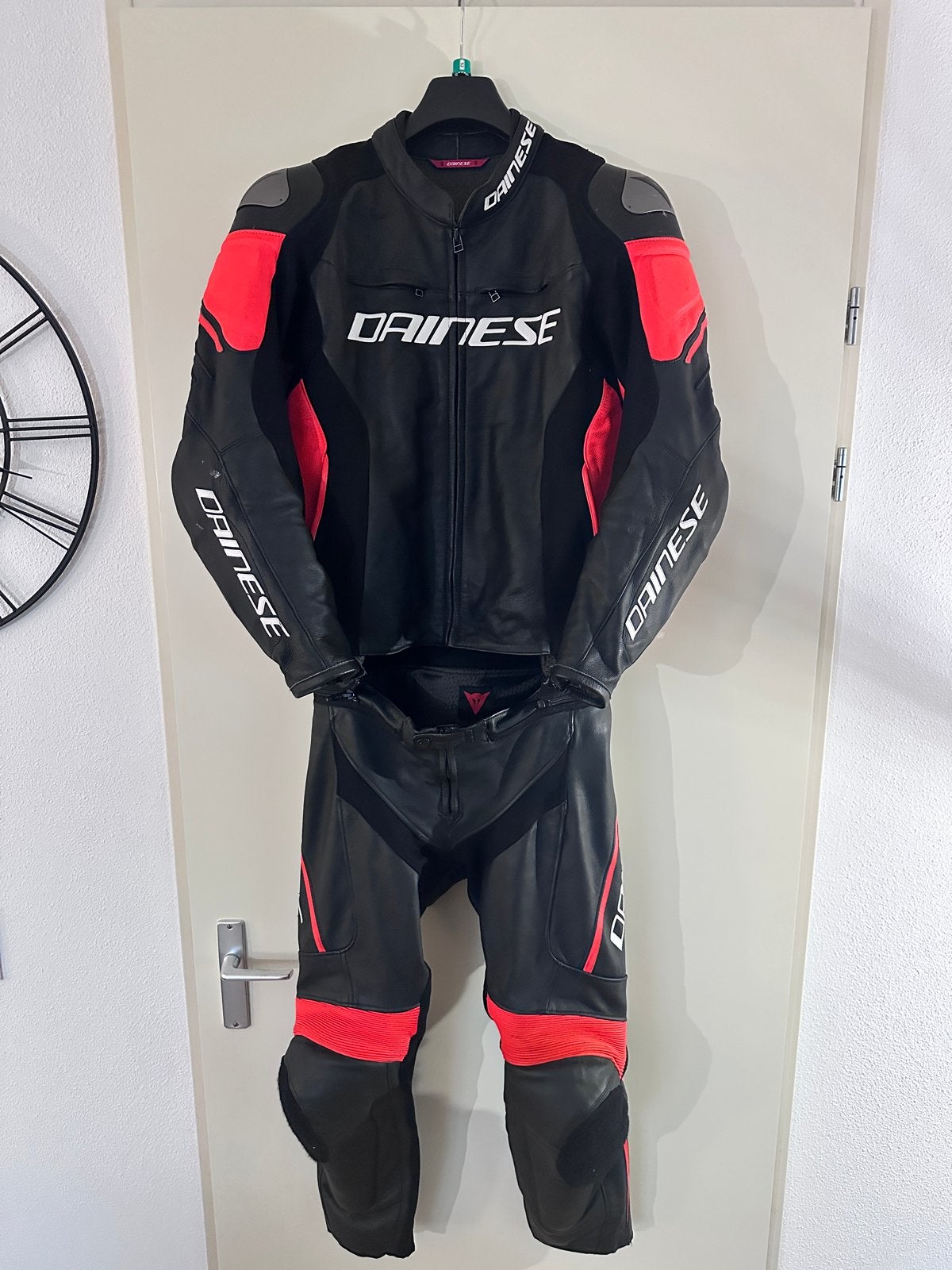 Dainese Leren Combipak Zwart/Rood Maat 52, Ophalen, Tweedehands, Heren, Combipak