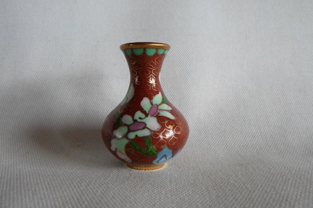 Miniatuur Cloisonné Vaasje, Ophalen of Verzenden