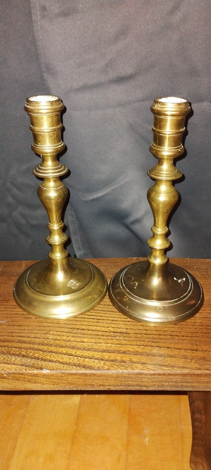Antieke messing kandelaars (set van 2), Ophalen