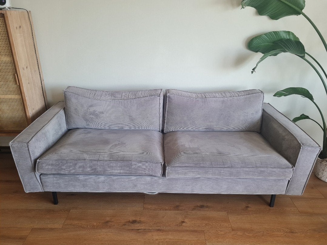 WOOOD bank Arwin 3-zits - vergrijsd groen, Ophalen, 150 tot 200 cm, Tweepersoons, 75 tot 100 cm