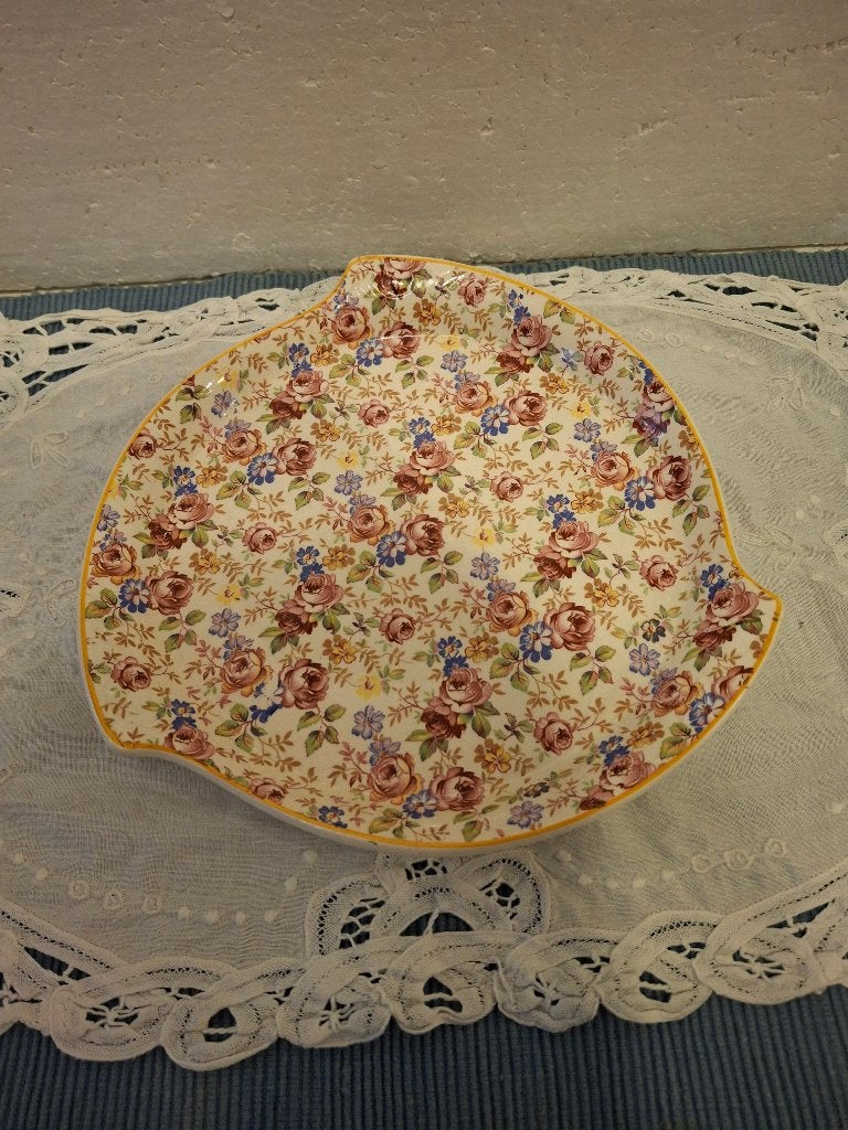 Societe Ceramique - Millefleurs - onderbord voor petit fours, Ophalen of Verzenden