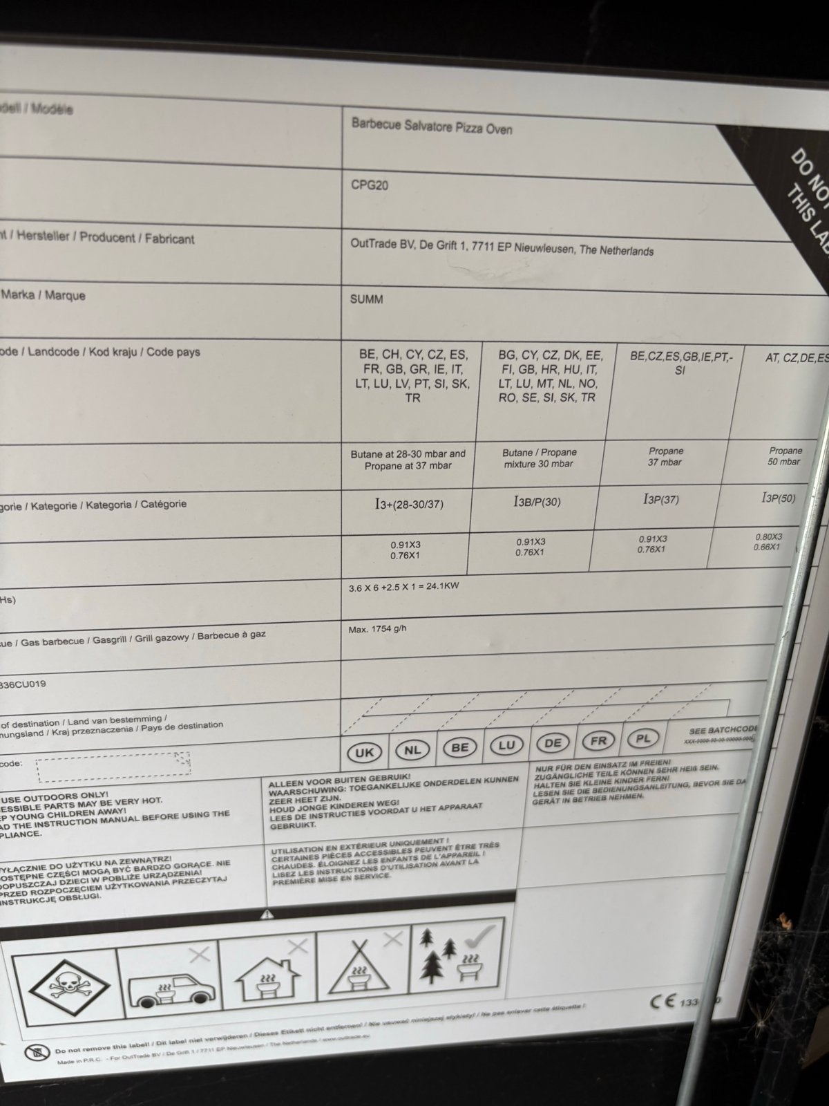 SUMM Barbecue model CPG20 met Pizza Oven en 6 branders, Ophalen, Gebruikt