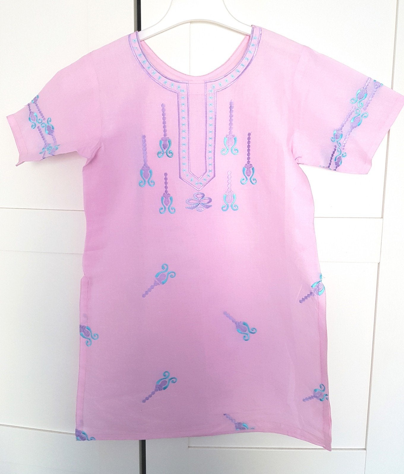 Nieuwe Katoenen Tuniek Blouse Kurta - Roze met Borduurwerk, Kleding | Dames, Ophalen of Verzenden, Nieuw, Maat 34 (XS) of kleiner