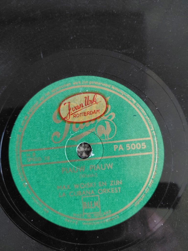 78 toeren Max Woiski sr met Piauw-piauw en Oen no wani moro, Gebruikt, 10 inch, Verzenden, Overige typen