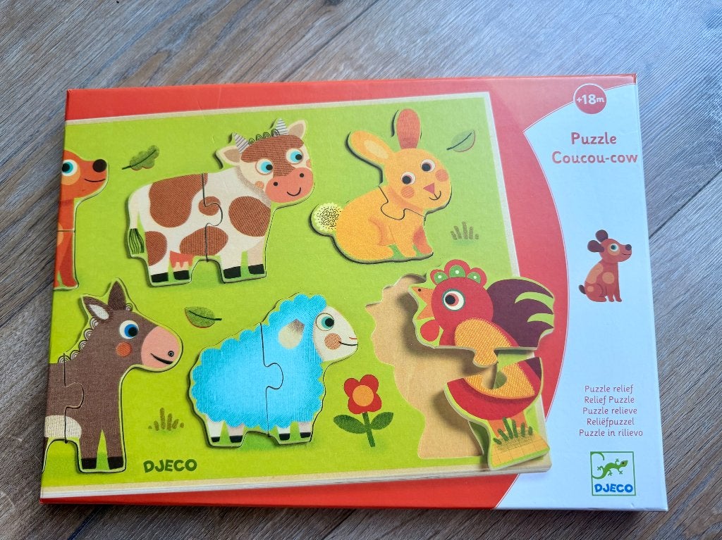 Djeco houten puzzel +18m, Ophalen, Zo goed als nieuw, Van hout, Minder dan 10 stukjes