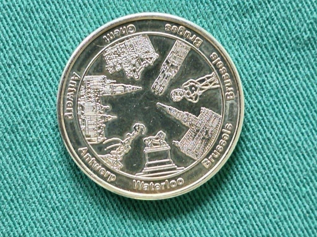 Belgian heritage coin (Lion of Waterloo), Ophalen of Verzenden, Overige materialen, Buitenland