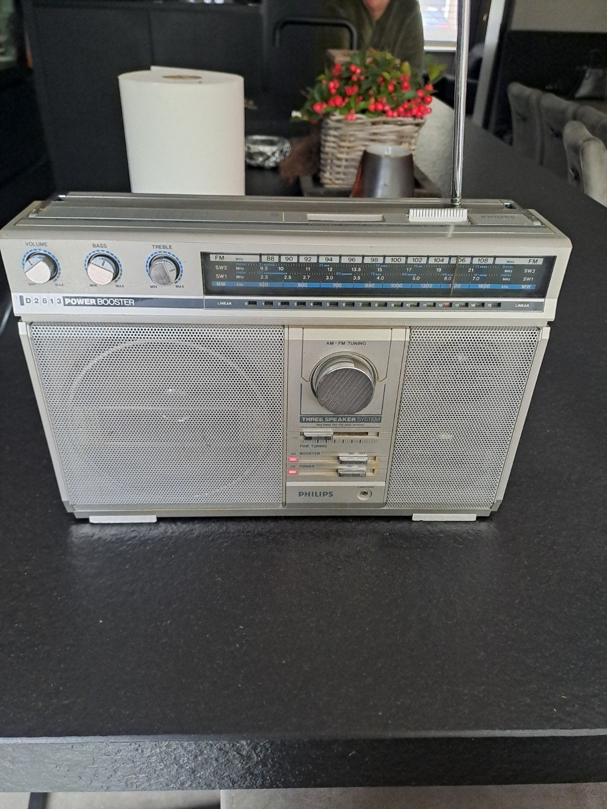 Philips D2810 Power Booster Radio - Vintage AM/FM, Ophalen of Verzenden, Gebruikt, Radio