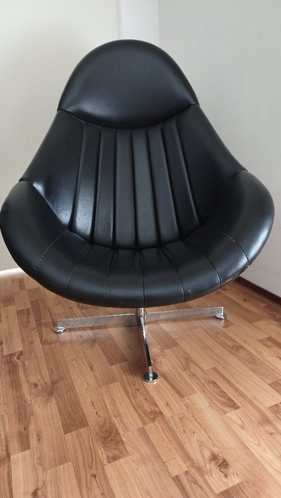 Vintage Rudolf Wolf Draaifauteuil voor Rohé Noordwolde, Ophalen, Gebruikt, 100 tot 125 cm, Mid-Century Modern of 'Mad Men' stijl